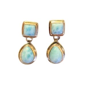 Sterling Silver Larimar Drop Earrings